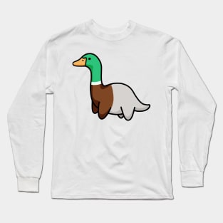 Cute Long Neck Dino Duck, Dinosaurus. Long Sleeve T-Shirt